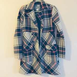 Plaid long coat